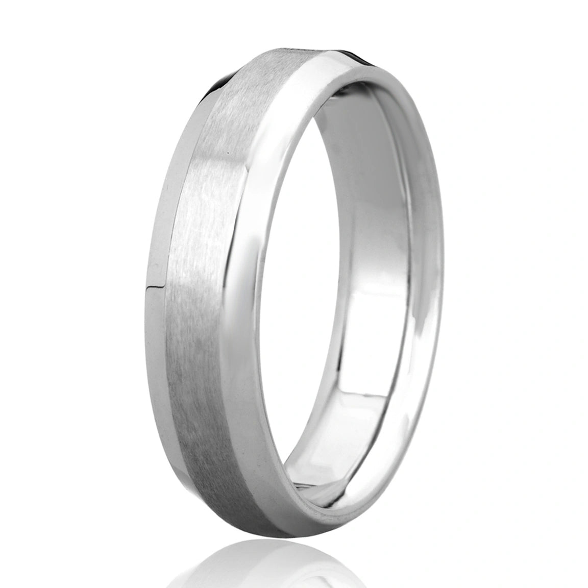 Black Zirconium Ring with Flat Edges
