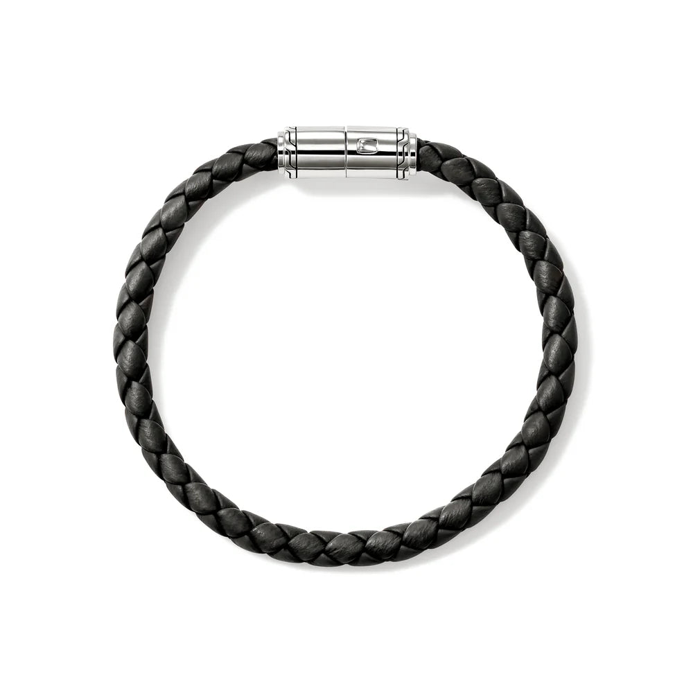 Leather Bracelet, Sterling Silver, 6MM