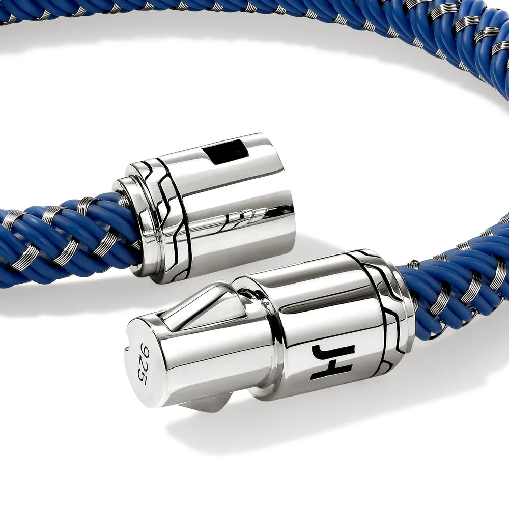 Cord Bracelet, Sterling Silver, Rubber