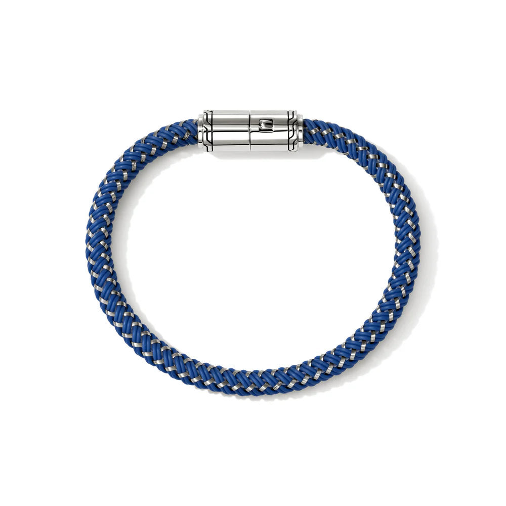 Cord Bracelet, Sterling Silver, Rubber