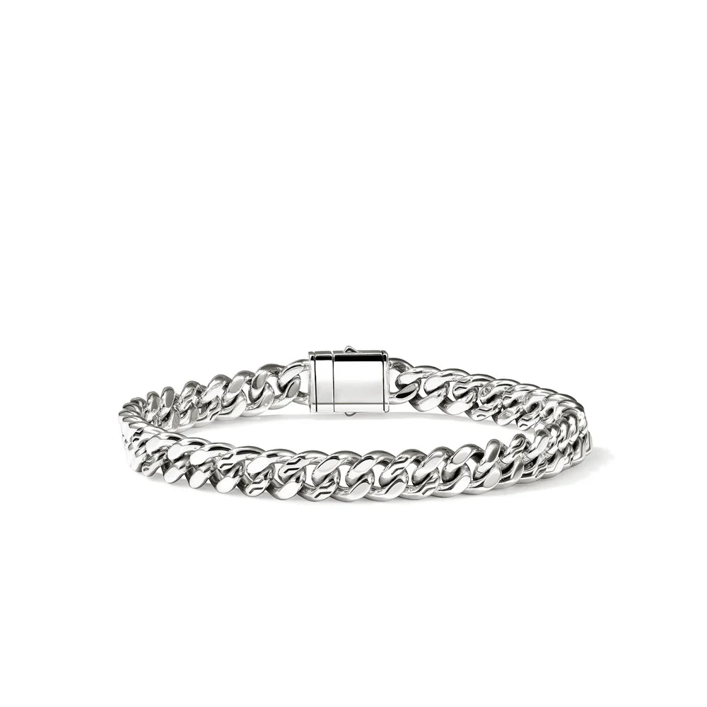 Curb Chain Bracelet, Sterling Silver, 7MM