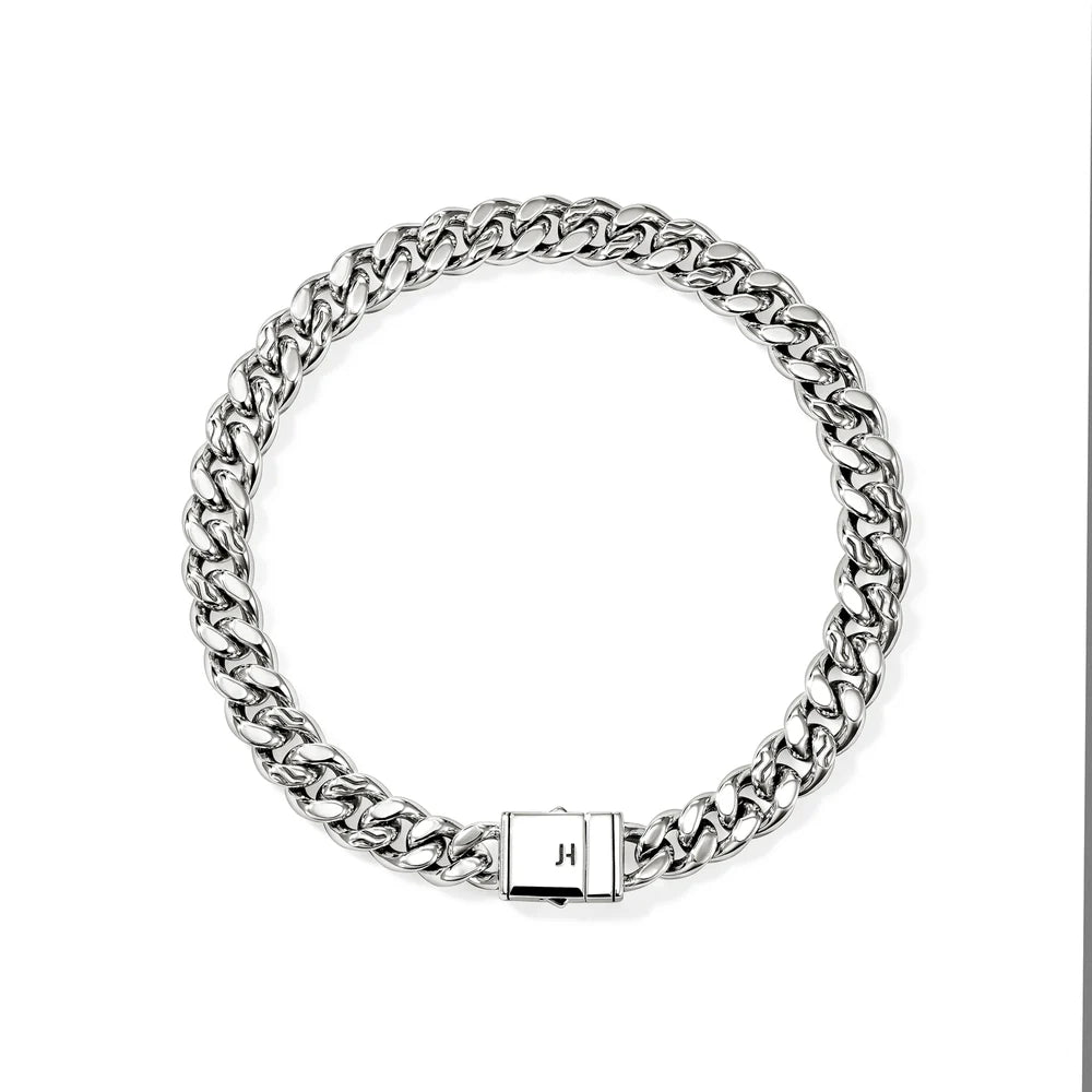 Curb Chain Bracelet, Sterling Silver, 7MM