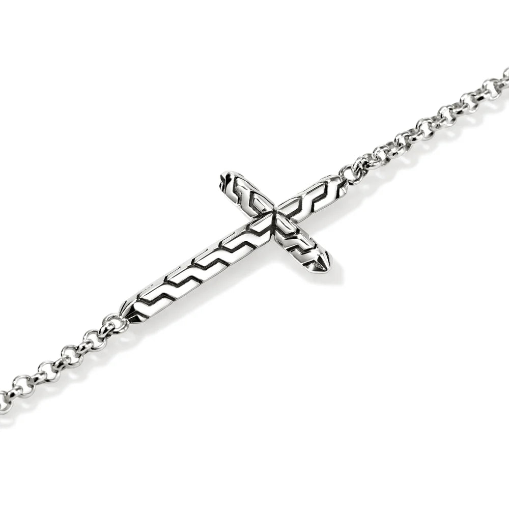 JH Essential Cross Bracelet, Sterling Silver