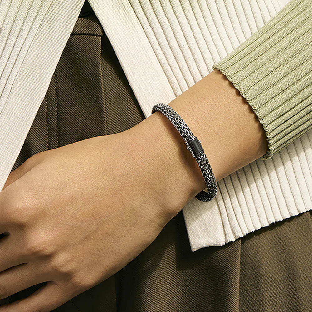 Icon Bracelet, Dark Silver, 6.5MM
