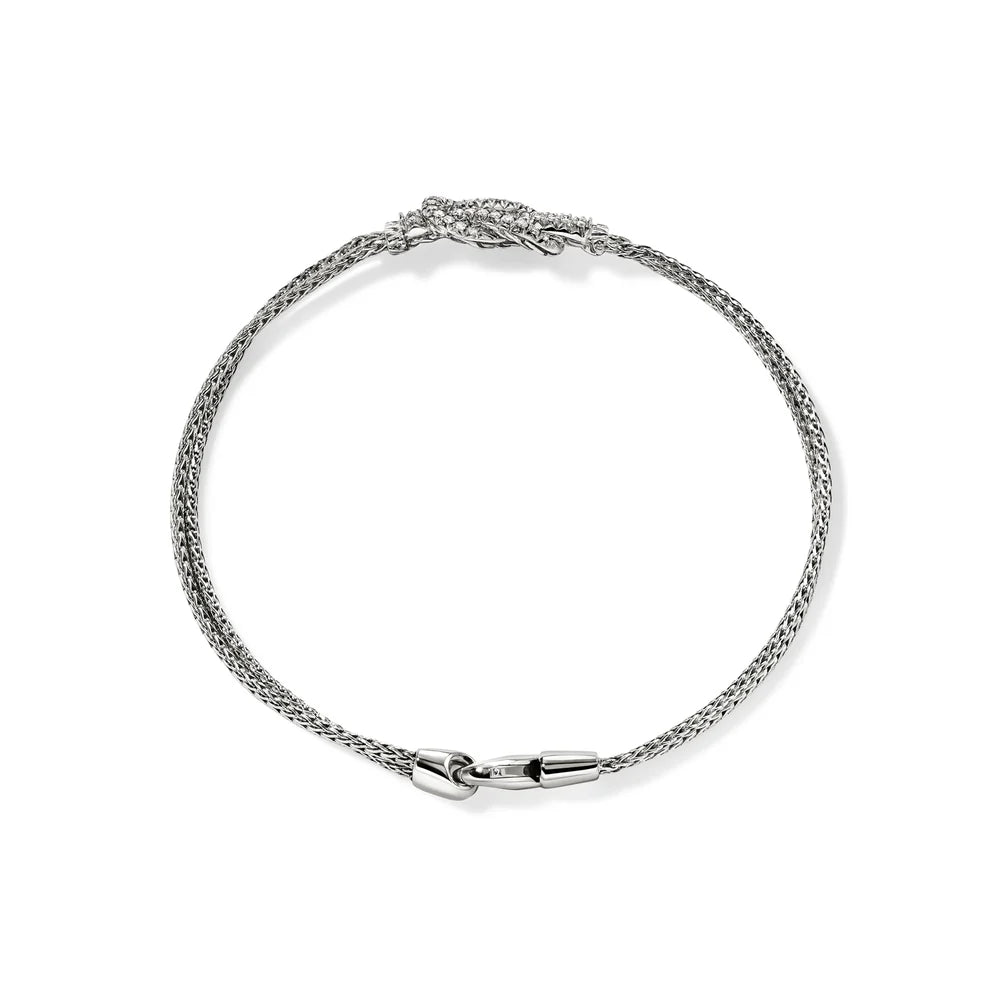 Love Knot Bracelet, Sterling Silver, Diamonds
