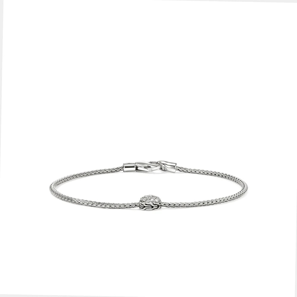JH Essential Pave Bracelet, Sterling Silver, Diamonds, 1.8MM