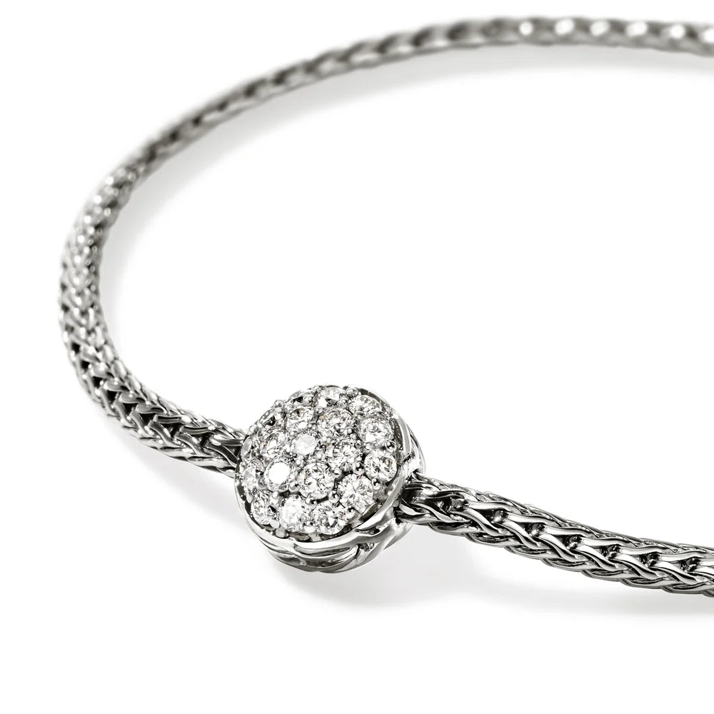 JH Essential Pave Bracelet, Sterling Silver, Diamonds, 1.8MM