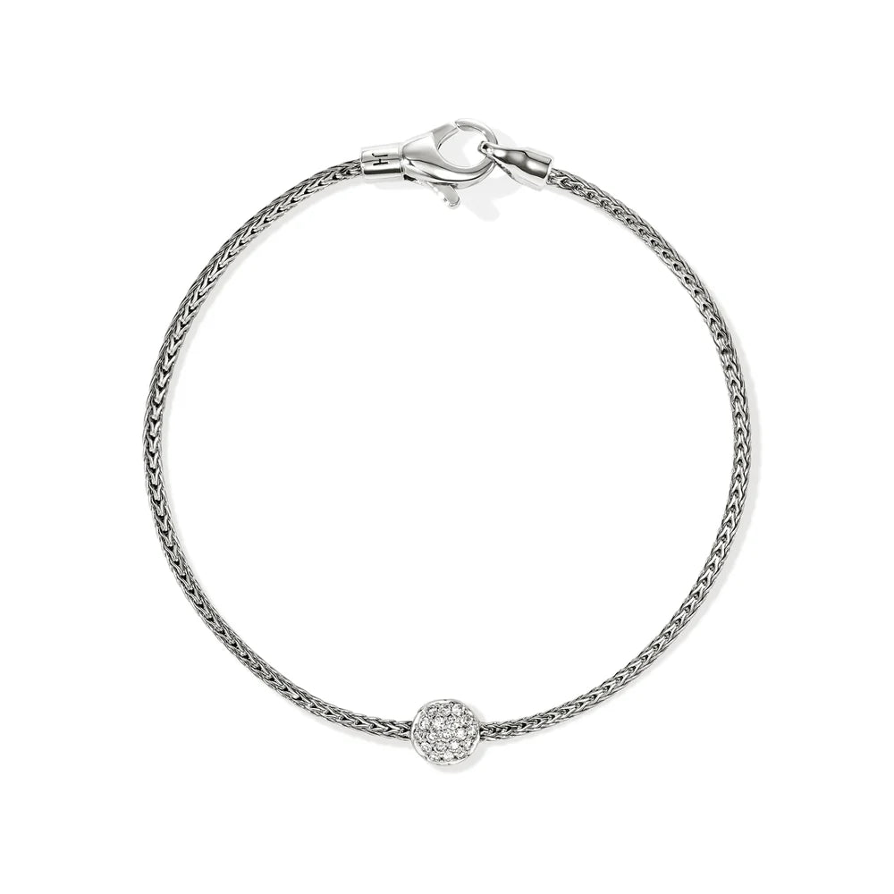 JH Essential Pave Bracelet, Sterling Silver, Diamonds, 1.8MM