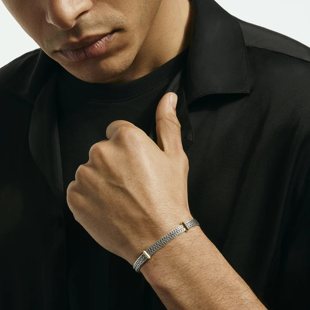 Icon Link Bracelet, Sterling Silver, Gold, 6MM