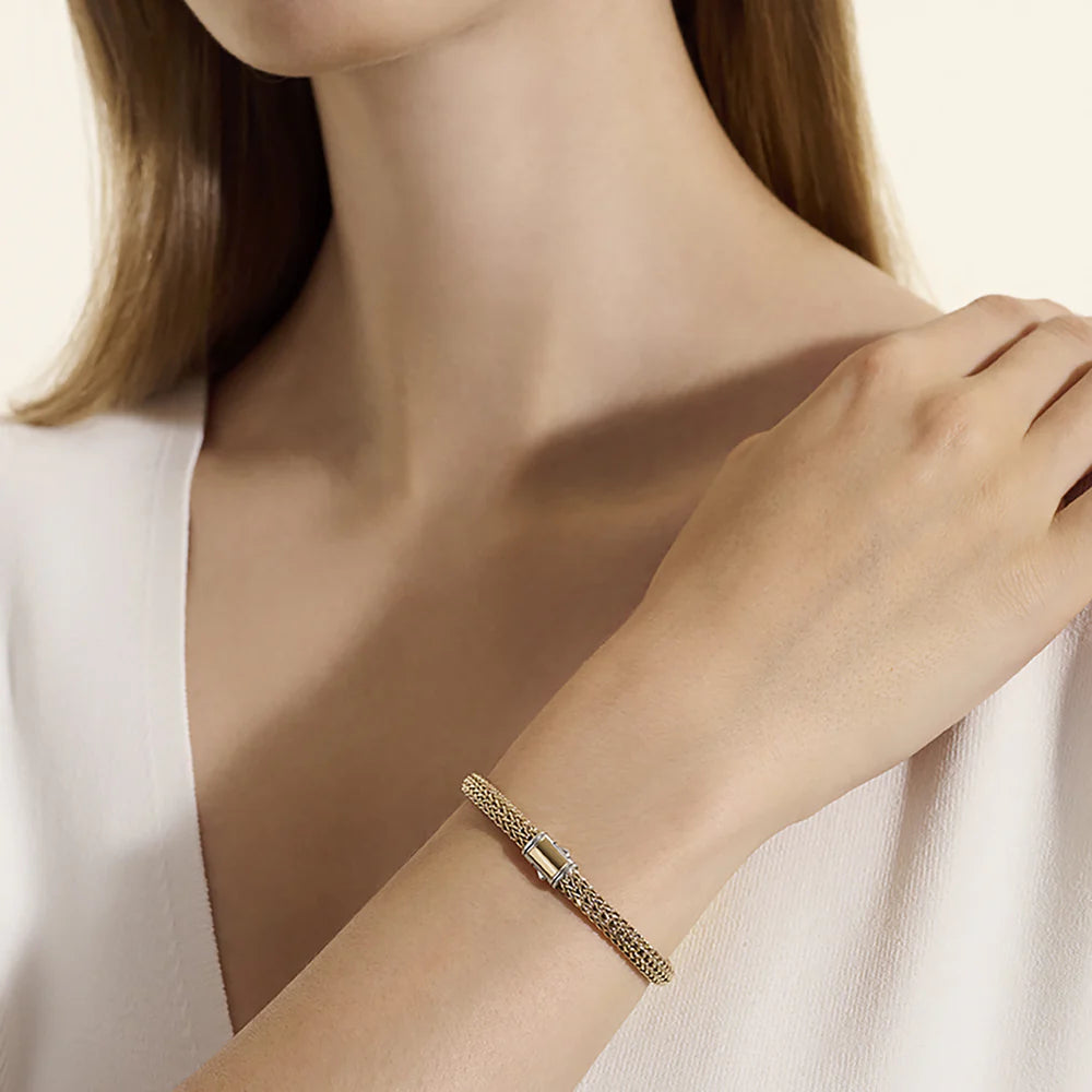 Icon Bracelet, Reversible, Gold, Sterling Silver, 5MM