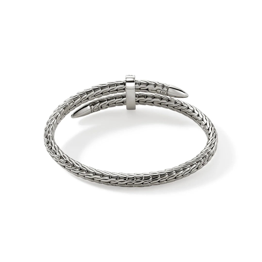 Spear Flex Cuff, Sterling Silver, Diamonds, 5.5MM