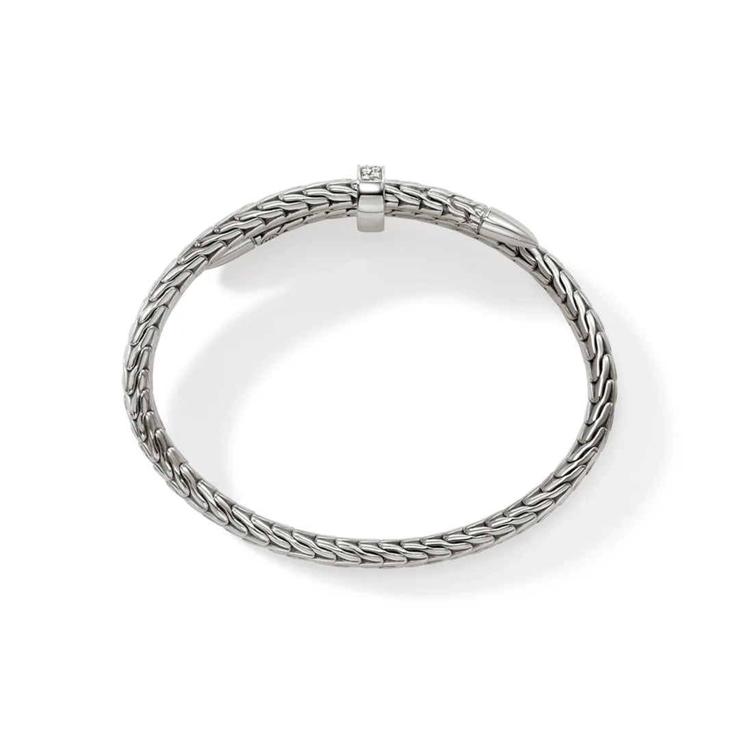 Spear Flex Cuff, Sterling Silver, Diamonds, 5.5MM
