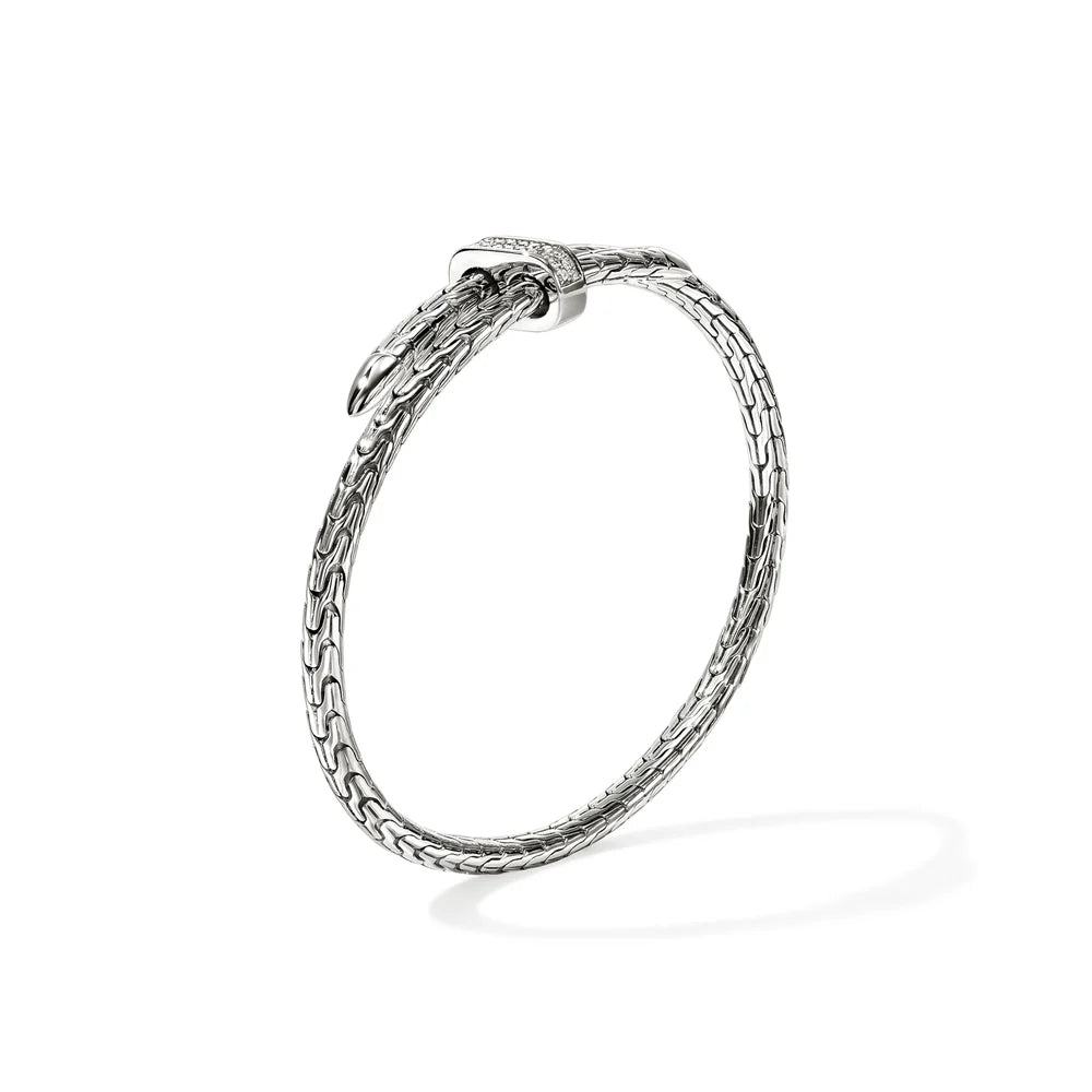 Spear Flex Cuff, Sterling Silver, Diamonds, 4MM
