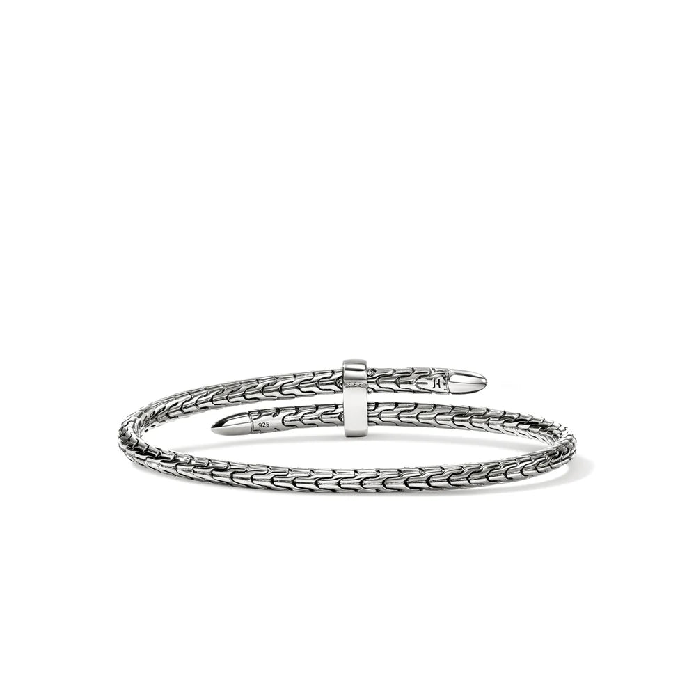 Spear Flex Cuff, Sterling Silver, Blue Sapphire,  4MM