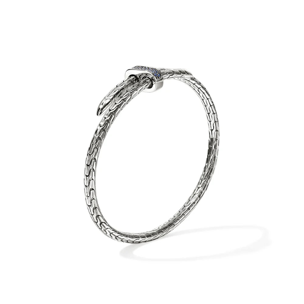Spear Flex Cuff, Sterling Silver, Blue Sapphire,  4MM