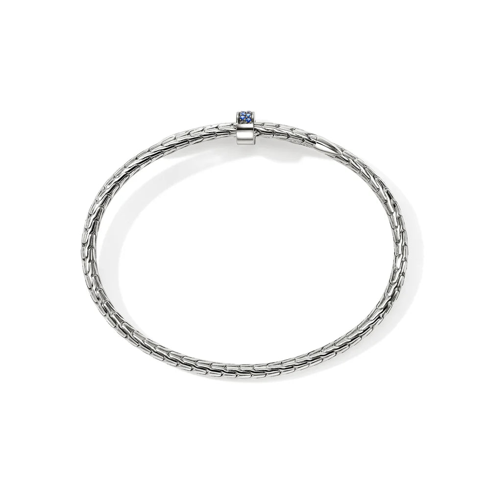 Spear Flex Cuff, Sterling Silver, Blue Sapphire,  4MM