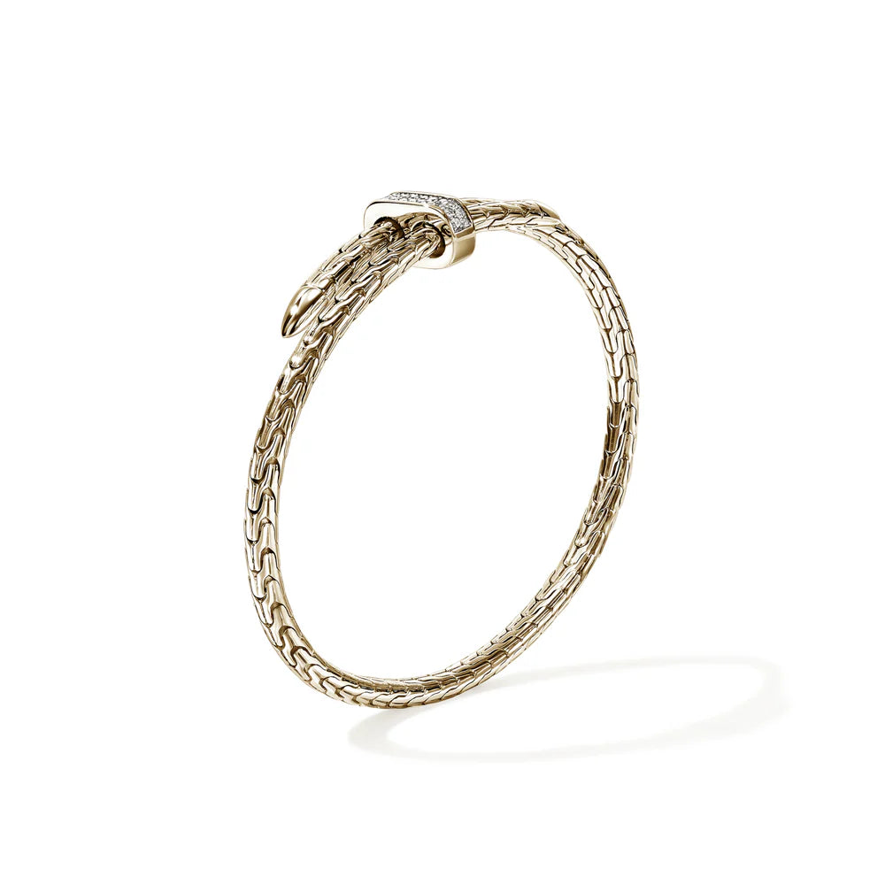 Spear Flex Cuff, Gold, Diamonds, 4MM