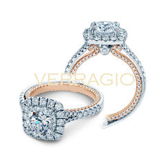 Verragio Couture 18k White & Rose Gold Round Diamond Engagement Semi-Mount, 0.90ctw