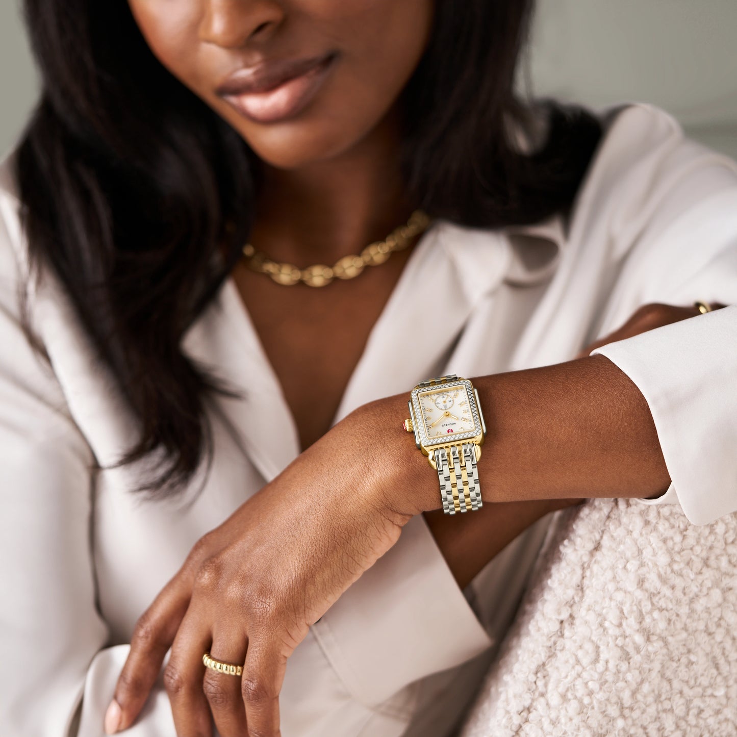 Deco Mid Two-Tone 18K Gold Diamond Watch