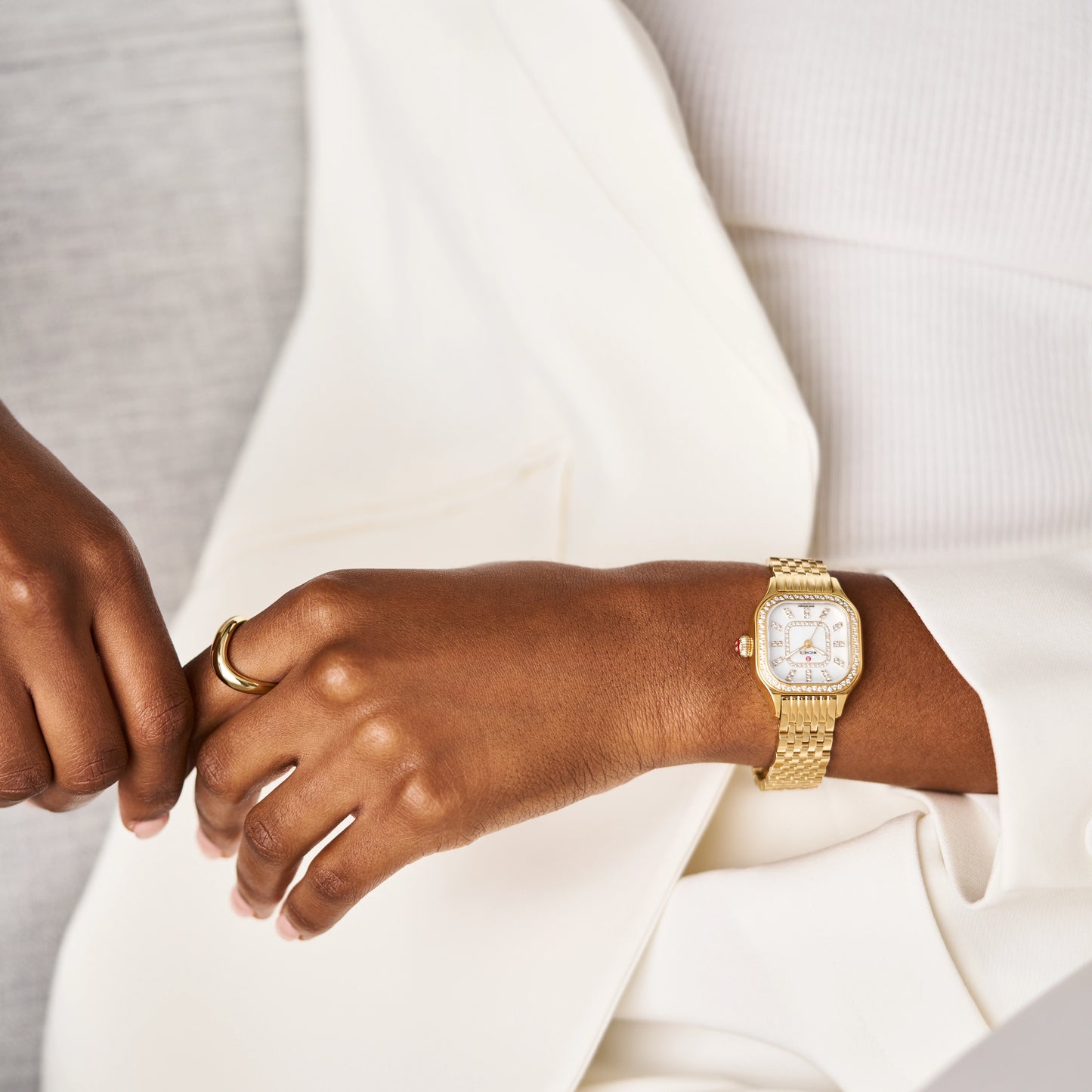 Meggie Gold Diamond Stainless Steel Watch