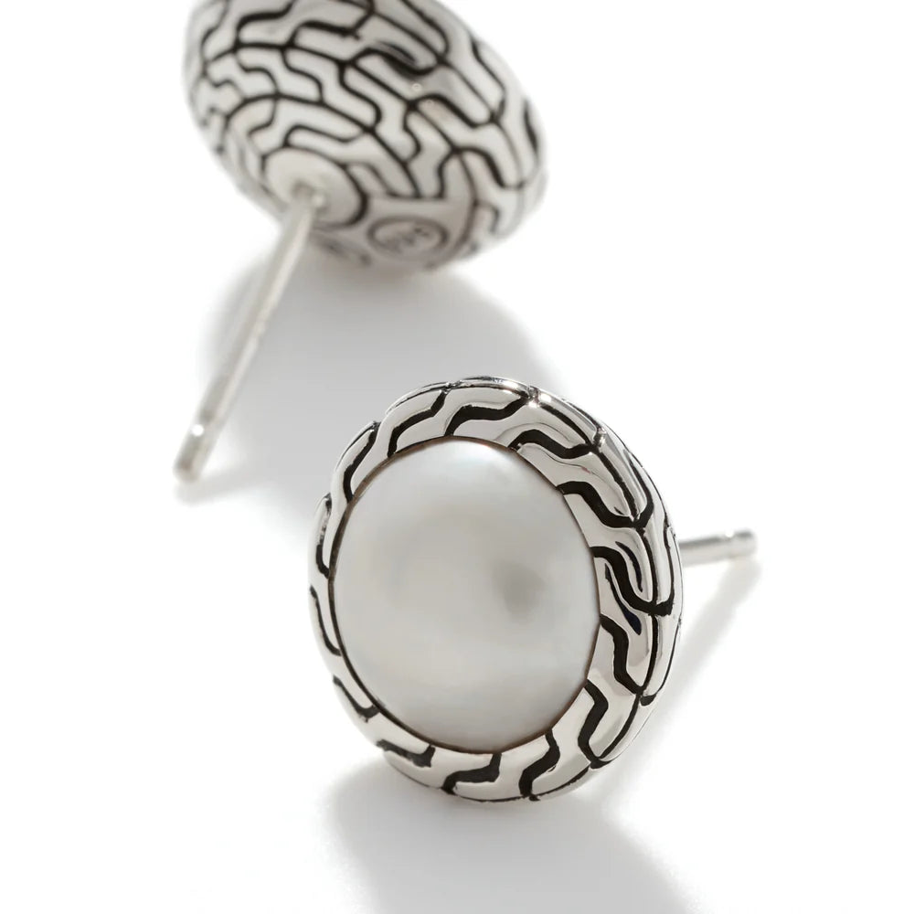 Pearl Stud Earring, Sterling Silver