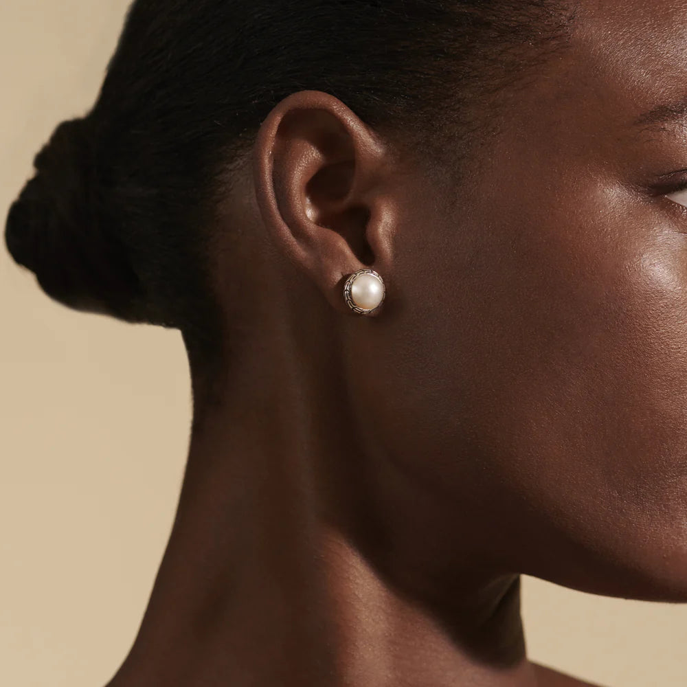 Pearl Stud Earring, Sterling Silver