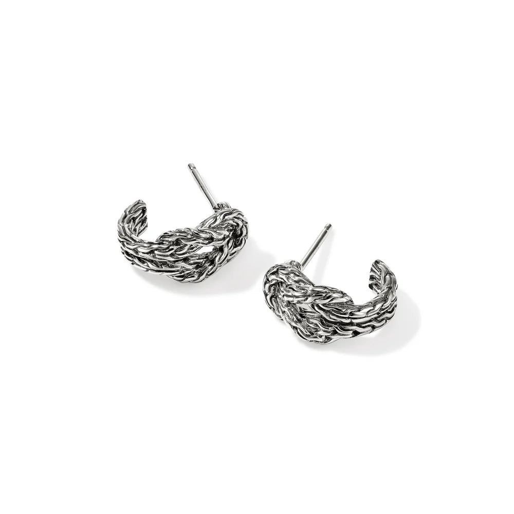 Love Knot Hoop Earring, Sterling Silver, 13MM