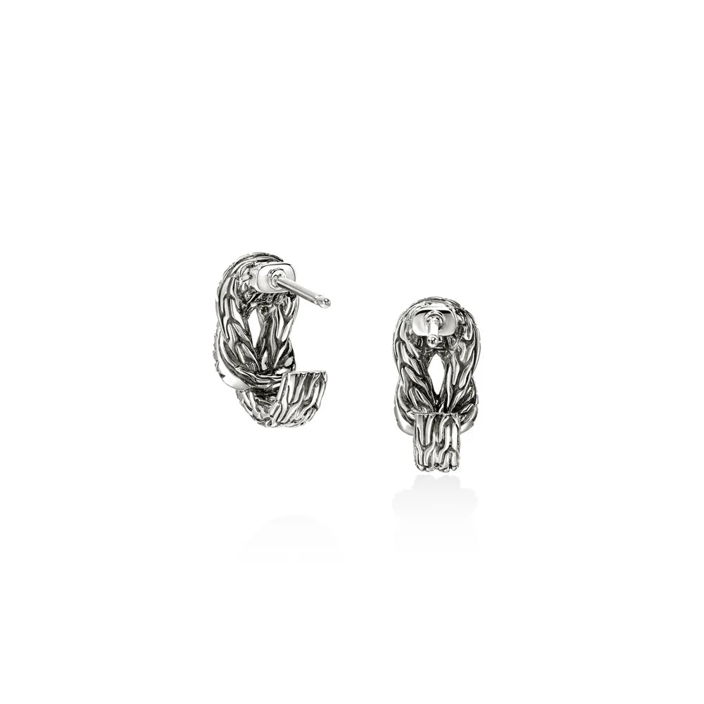 Love Knot Earrings, Sterling Silver, Diamonds