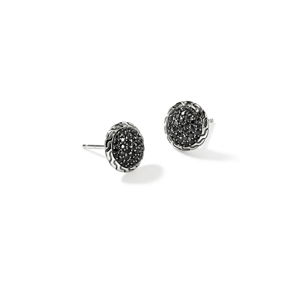 JH Essential Pave Stud Earring, Sterling Silver, Gemstones, 10MM