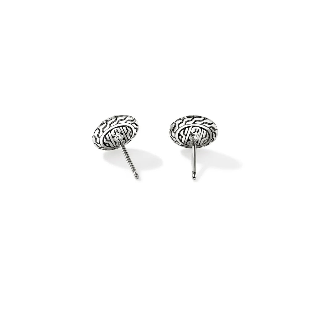 JH Essential Pave Stud Earring, Sterling Silver, Gemstones, 10MM