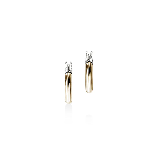 JH Essential Crossover Hoop Earring, Gold, Sterling Silver, 14MM