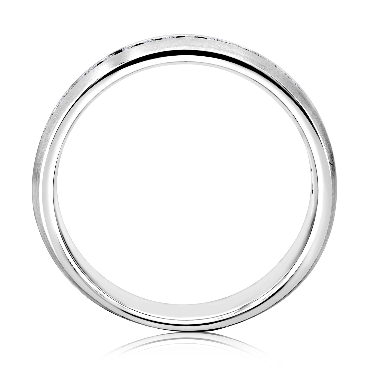 Channel Set Diamond Eternity Band with Satin Finish