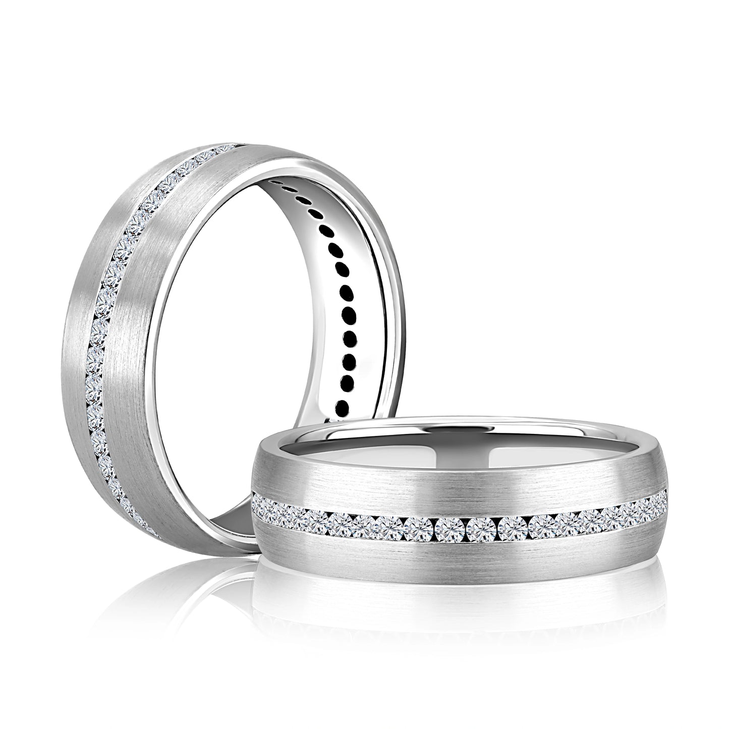 Channel Set Diamond Eternity Band with Satin Finish
