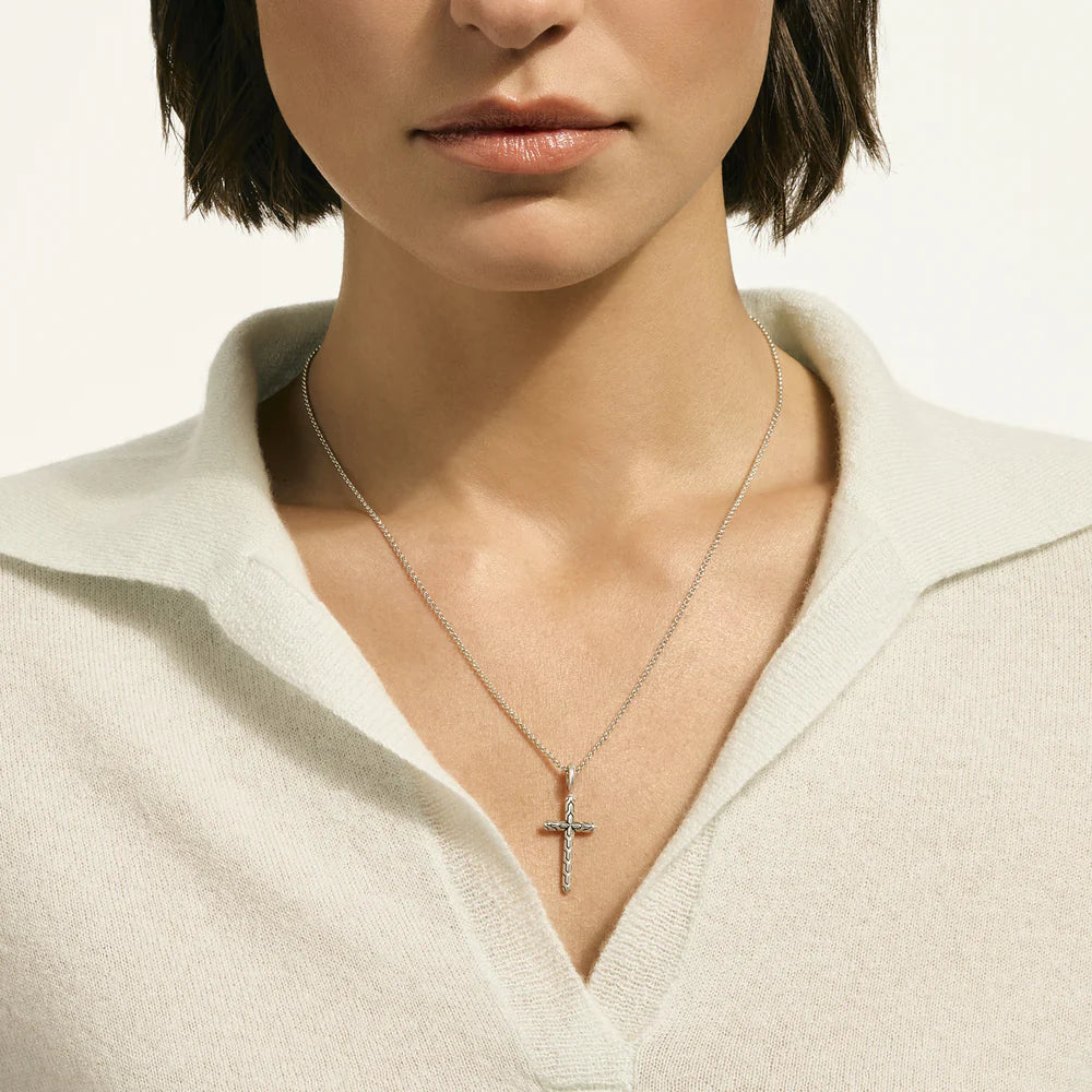 JH Essential Cross Necklace, Sterling Silver