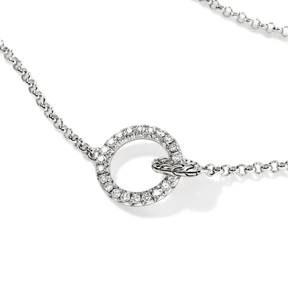 JH Essential Pave Necklace, Sterling Silver, Diamonds, 2MM