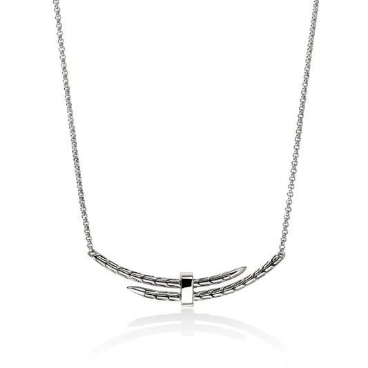 Spear Station Necklace, Sterling Silver, Diamonds