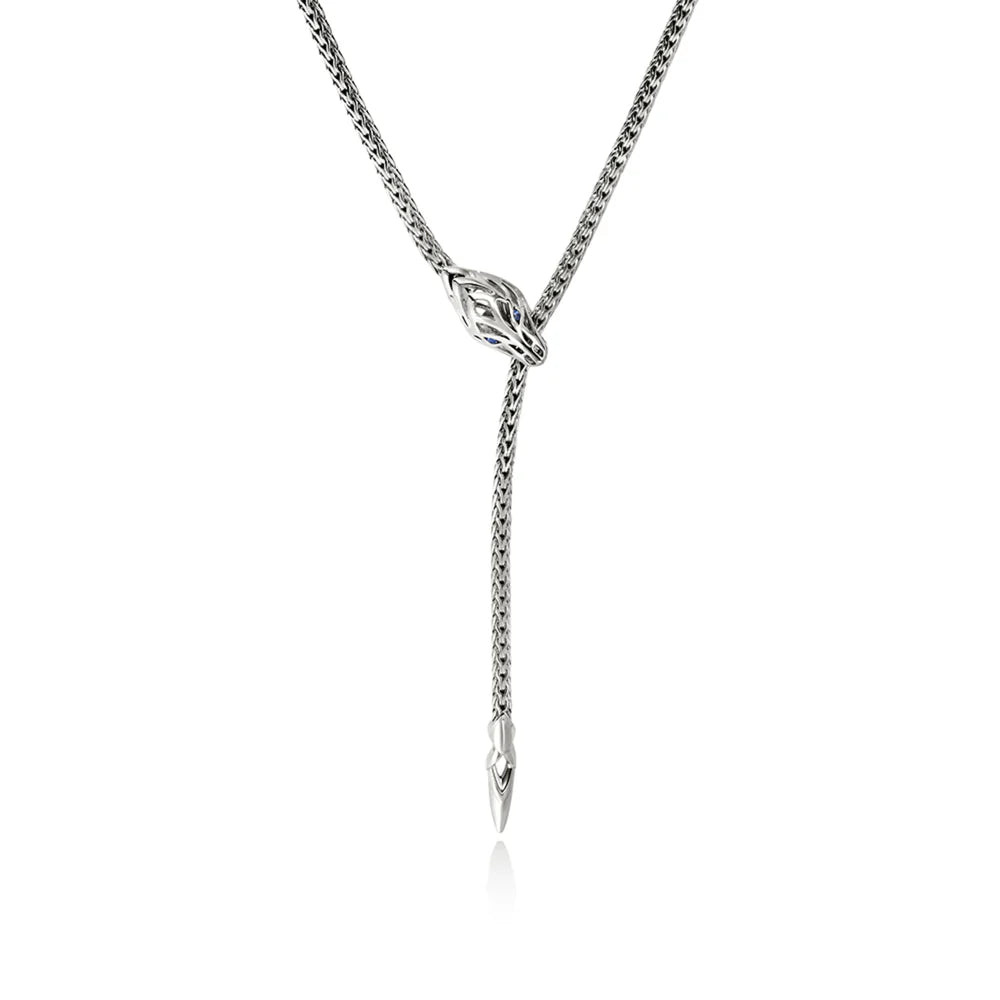 Naga Pendant Necklace, Sterling Silver 2.5MM