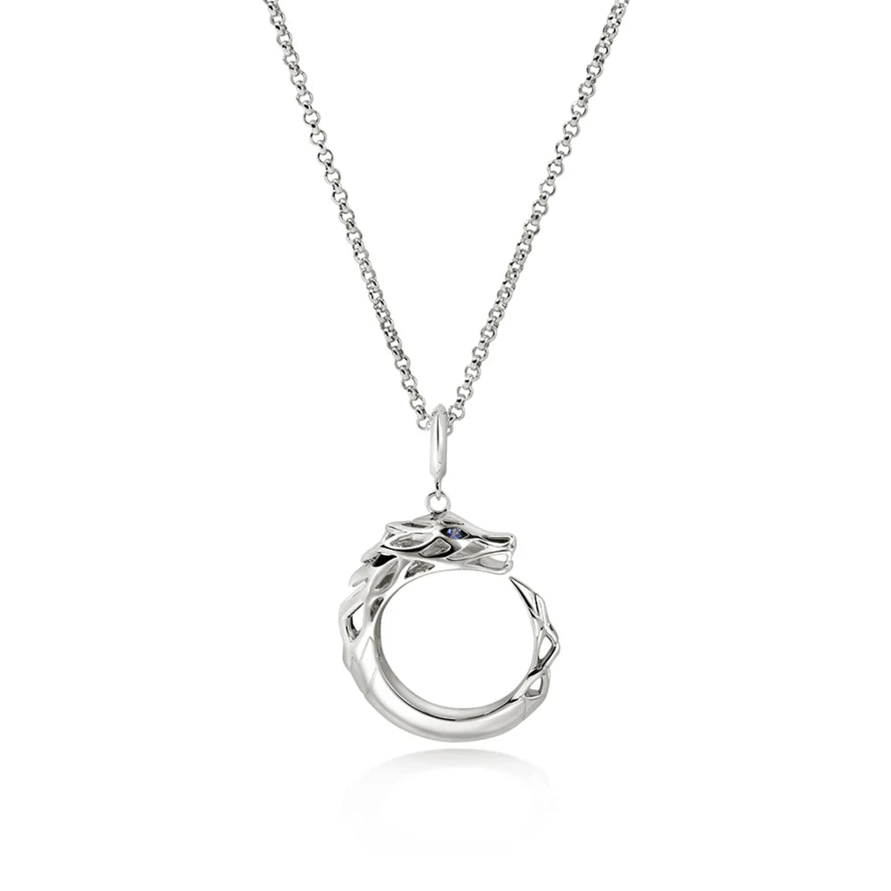 Naga Pendant Necklace, Sterling Silver