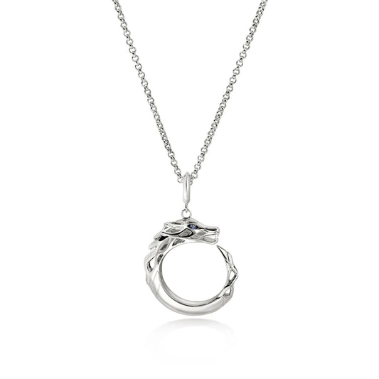 Naga Pendant Necklace, Sterling Silver