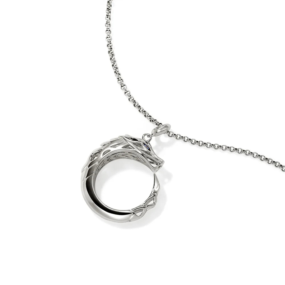 Naga Pendant Necklace, Sterling Silver