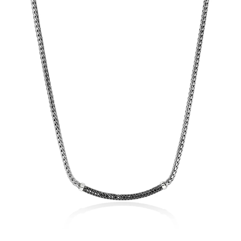 JH Essential Pave Necklace, Sterling Silver, Gemstones, 2.5MM