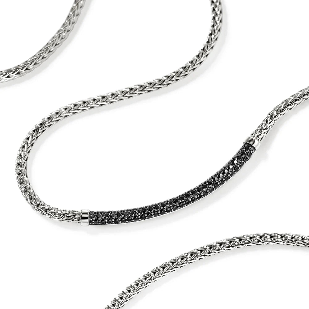 JH Essential Pave Necklace, Sterling Silver, Gemstones, 2.5MM