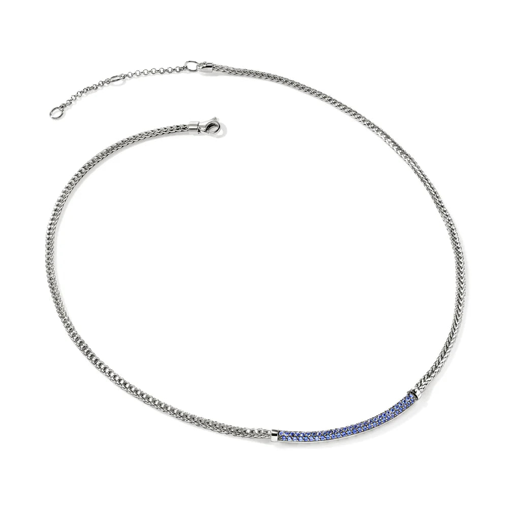 JH Essential Pave Necklace, Sterling Silver, Gemstones, 2.5MM