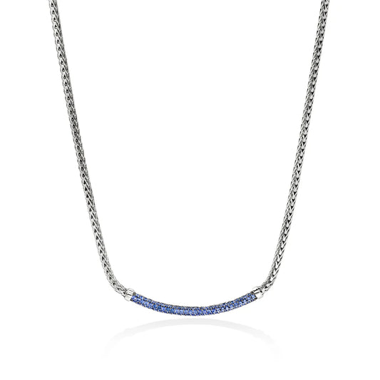 JH Essential Pave Necklace, Sterling Silver, Gemstones, 2.5MM