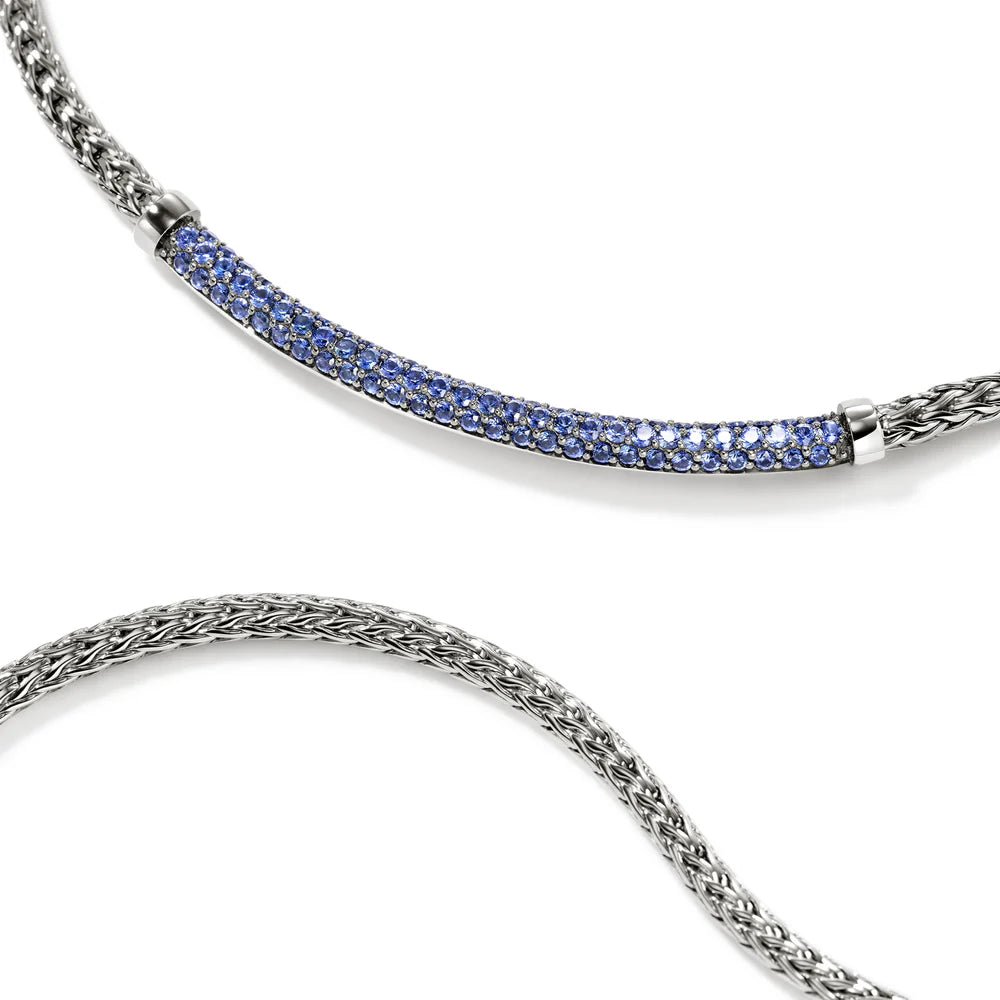 JH Essential Pave Necklace, Sterling Silver, Gemstones, 2.5MM