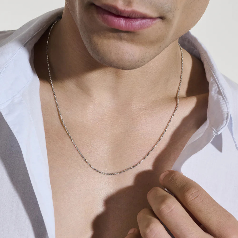 Box Chain Necklace, Sterling Silver, 1.6MM