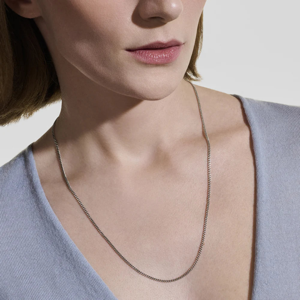 Curb Chain Necklace, Sterling Silver, 2.1MM