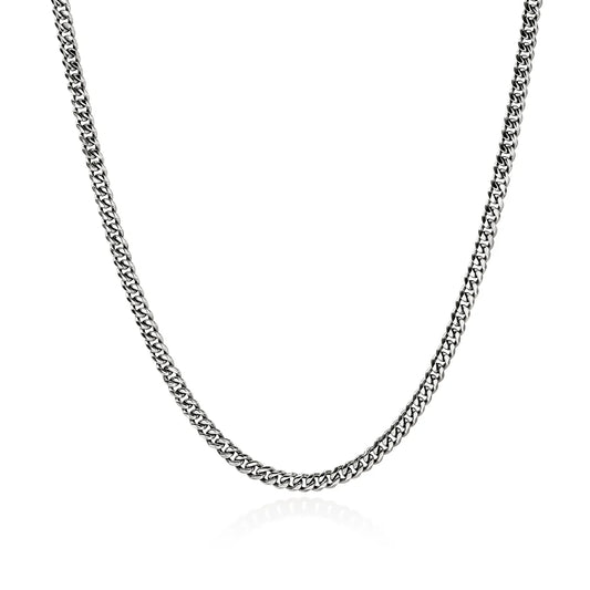 Curb Chain Necklace, Sterling Silver, 3.9MM