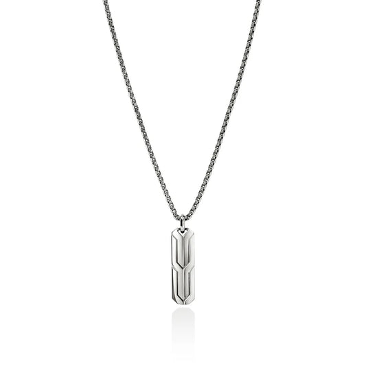 Icon 50 Tag Pendant Necklace, Sterling Silver