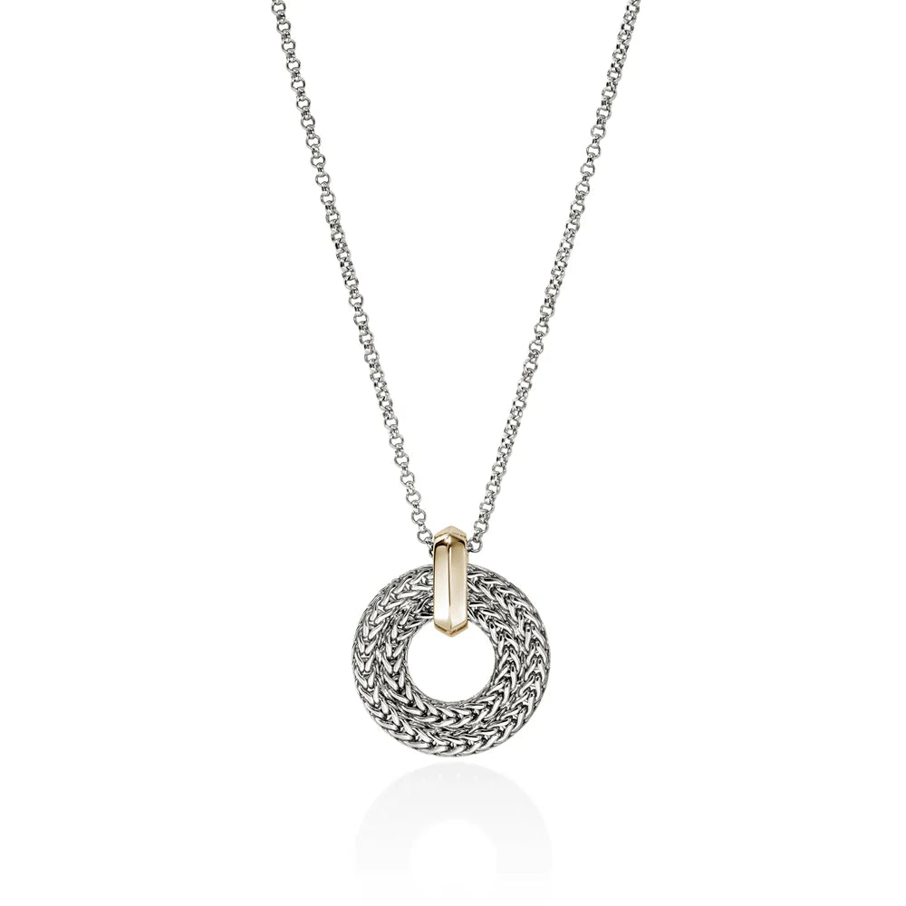 Icon Link Pendant Necklace, Sterling Silver, Gold, 2MM